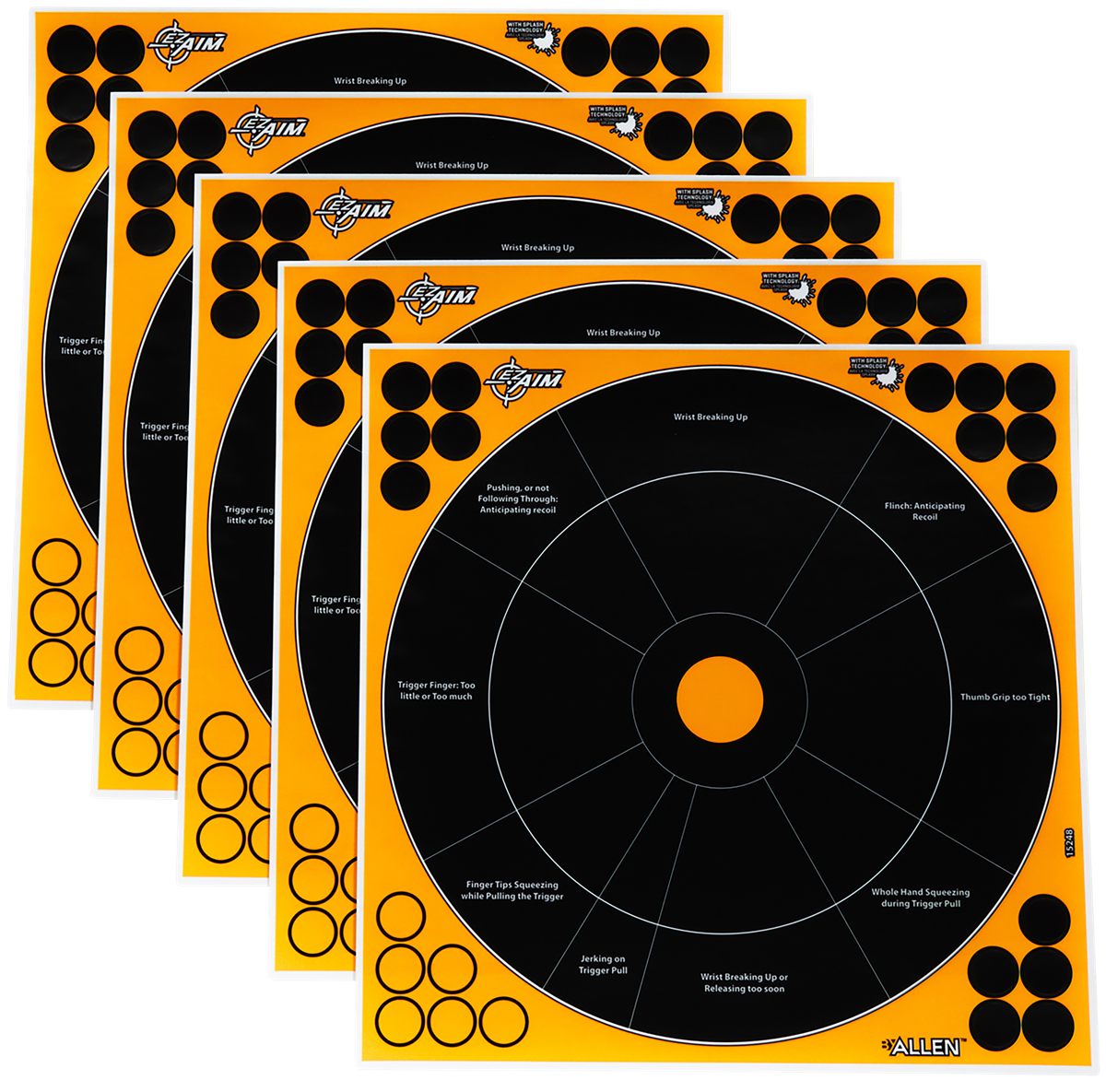 Allen EZ-Aim 15248 Splash Reactive Self-Adhesive Paper Black/Orange 12in Bu