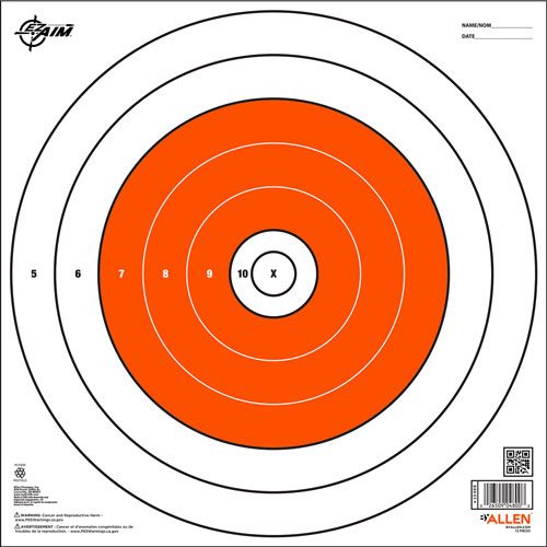 Allen EZ-Aim 15496 Bullseye Paper Hanging 12in x White/Orange 12 Per Pack view 2