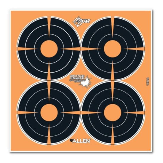 Allen 15326 EZ Aim Splash Adhesive Target Black/Orange (4) 12 Sheets 48 Tot