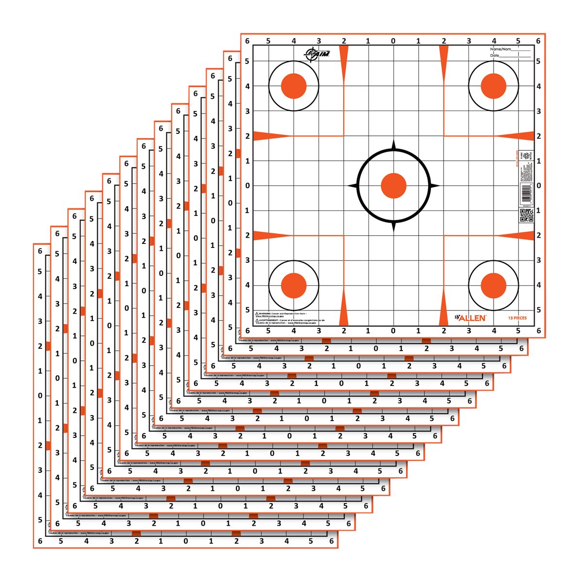 ALLEN EZ AIM PAPER TARGET 12X12 SIGHT-IN GRID (13 PACK)