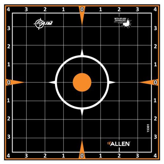 Allen EZ-Aim 15301 Splash Reactive Self-Adhesive Paper Black/Orange 8in Sig view 2