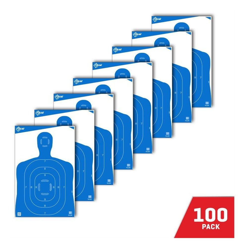 Allen EZ-Aim Silhouette Paper Shooting Targets 23inW x 35inH Blue 100/ct view 2