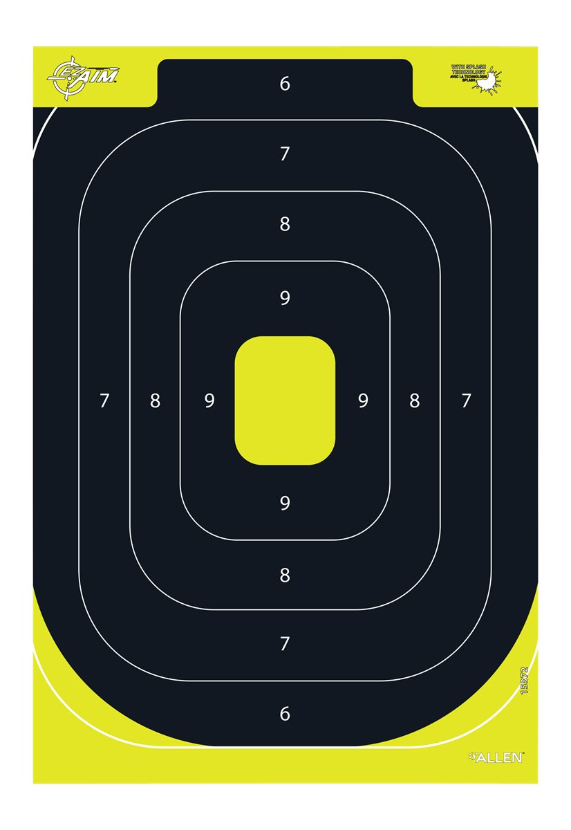 Allen EZ-Aim 15372 Splash Reactive Target Ipsc Silhouette Paper Hanging 12.