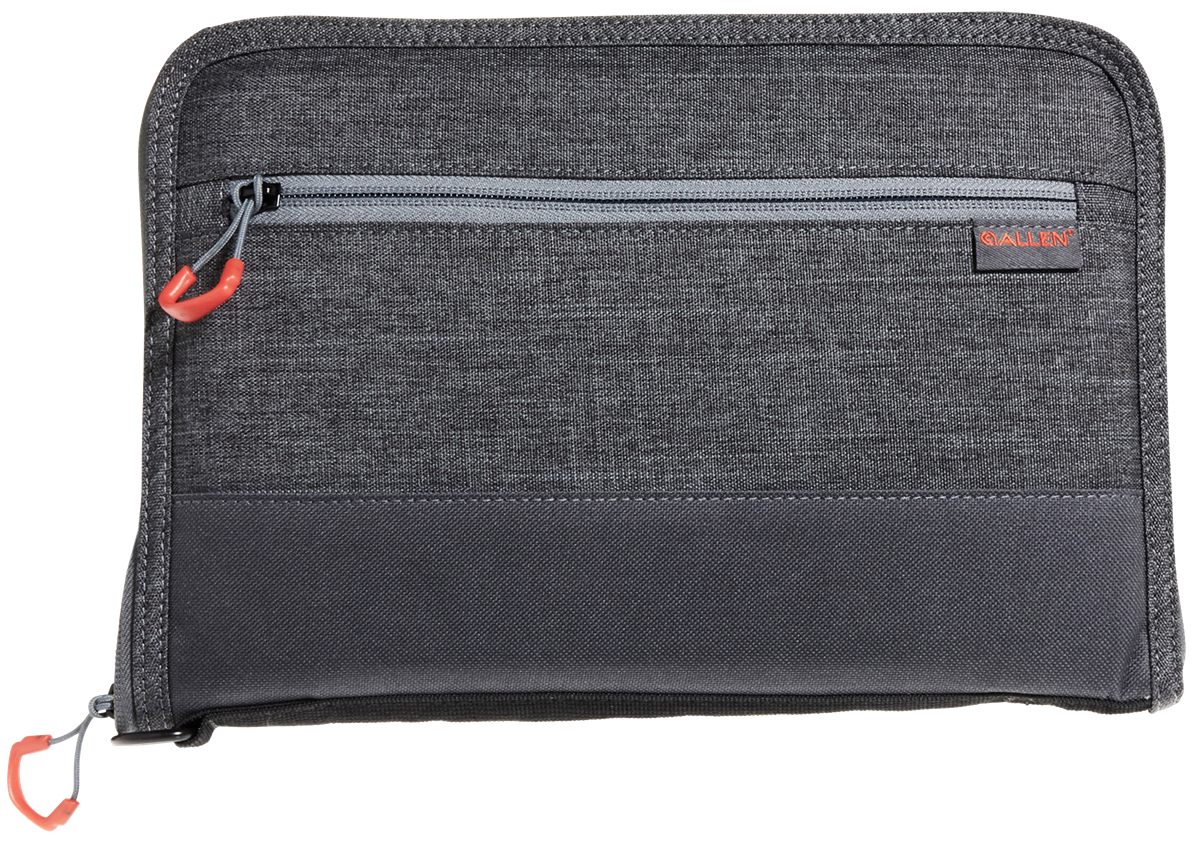 Allen 7757 Auto-Fit 2.0 Deluxe Handgun Case Gray w/Red Accents, Foam Paddin