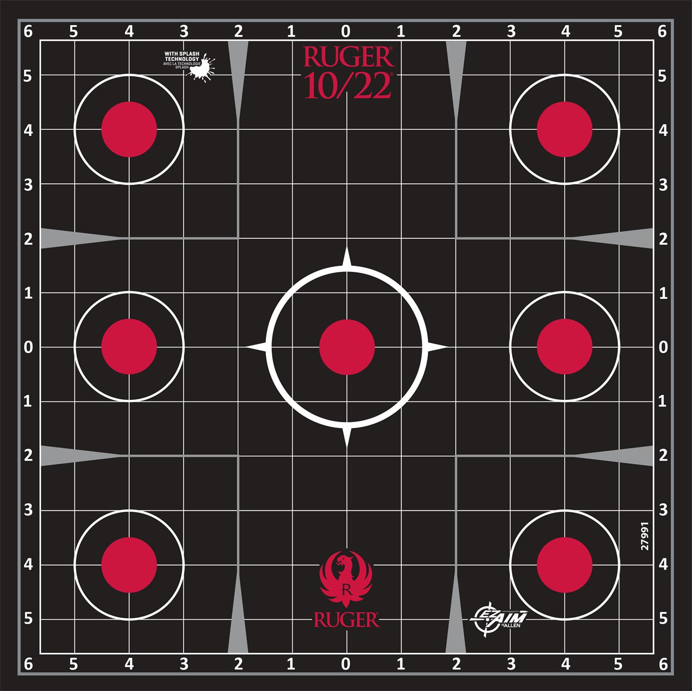 Allen 27991 Ruger 10/22 Adhesive Target Black/Red 5 Pack