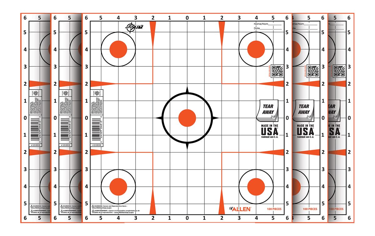 Allen EZ-Aim 15333100 Sight-In Grid Paper Self-Adhesive 12in x Orange/White