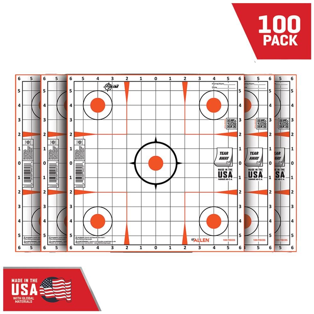 Allen EZ-Aim 15333100 Sight-In Grid Paper Self-Adhesive 12in x Orange/White view 2