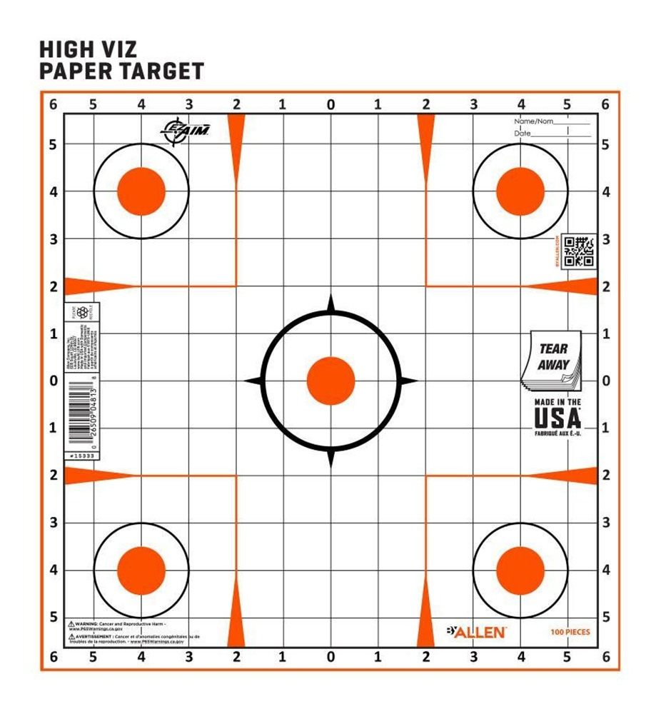 Allen EZ-Aim 15333100 Sight-In Grid Paper Self-Adhesive 12in x Orange/White view 3