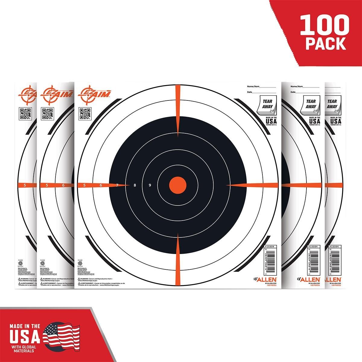 Allen EZ-Aim 15334100 Shooting Target Bullseye Paper Hanging 12in x Black/W view 2