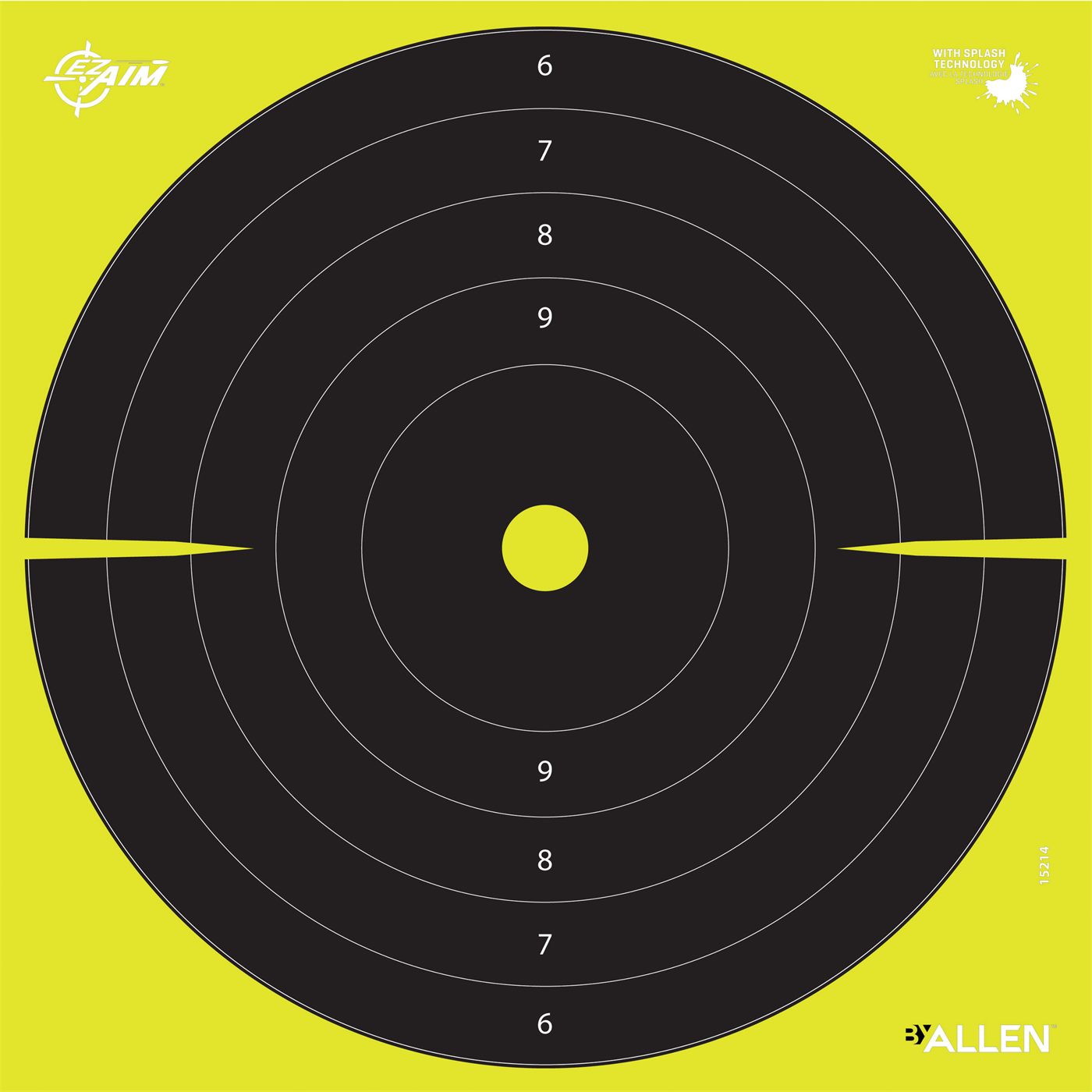 Allen 15214-30 EZ Aim Splash Bullseye Hanging Paper Black/Chartreuse Pack