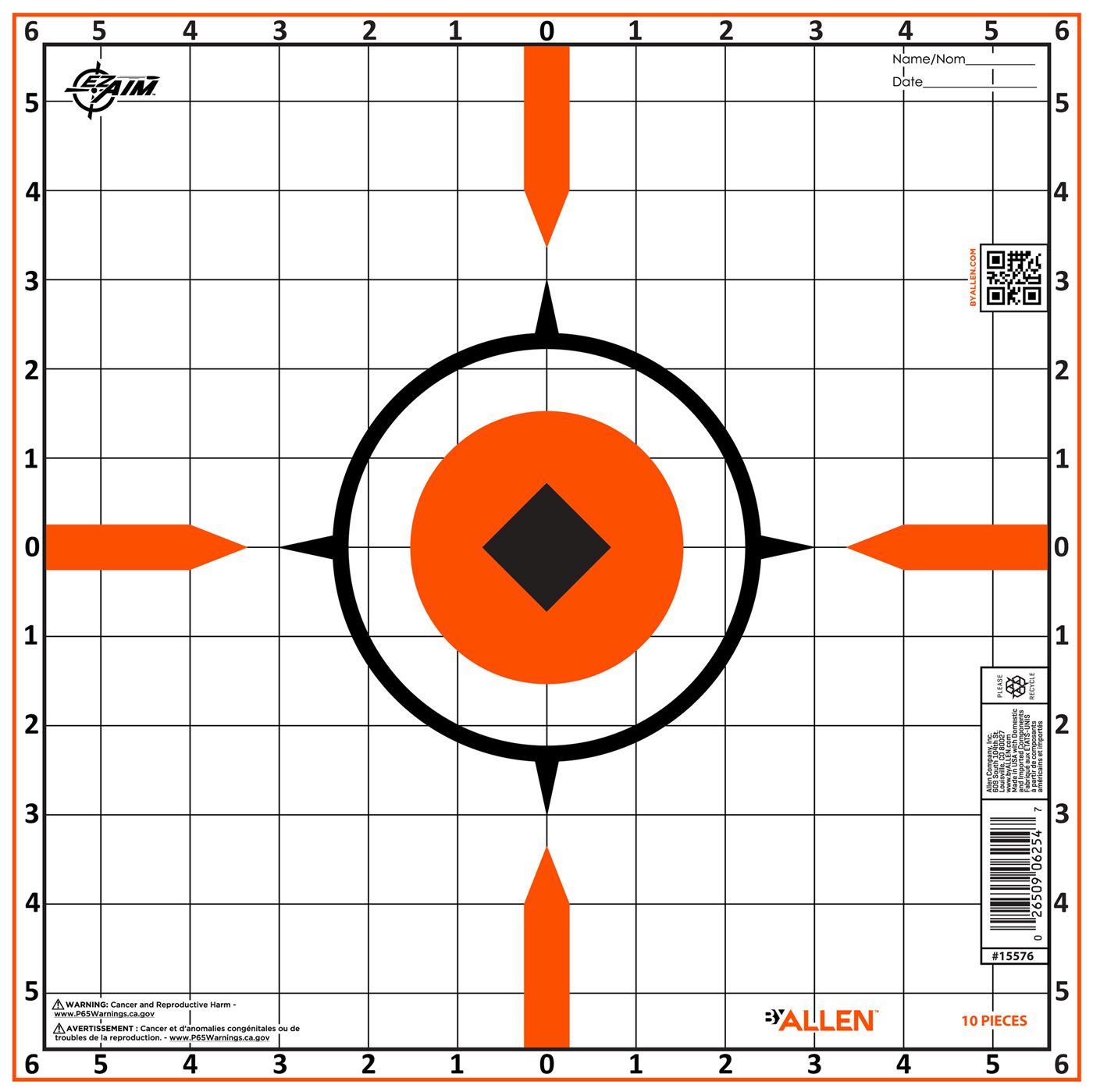 Allen 15576 Sight-In Grid Hanging Paper Universal 12inx12in Bright Orange 1