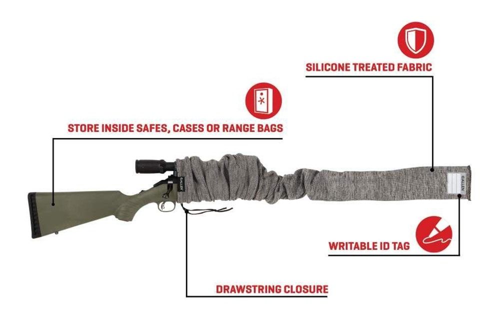 Allen 13167 Stretch Knit Gun Sock Gray Silicone-Treated w/Custom ID Labelin view 3