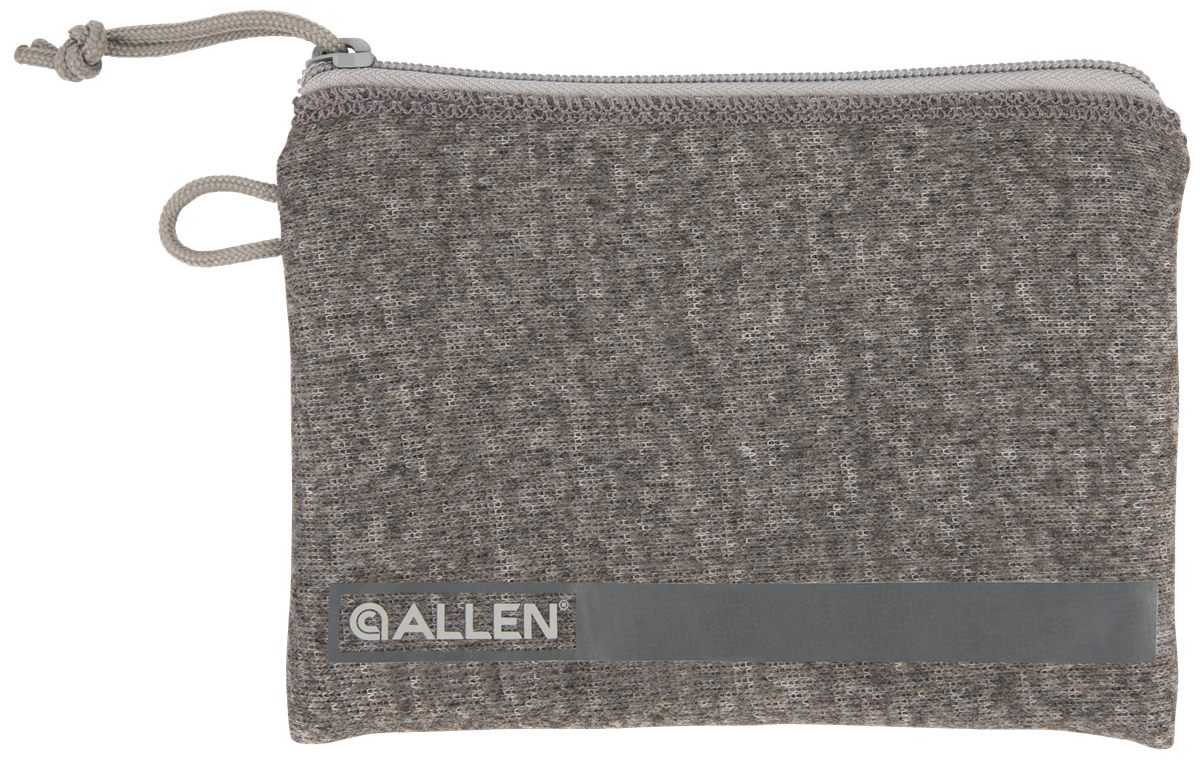 Allen 3625 Pistol Pouch Gray Polyester w/Lockable Zippers, ID Label Fleece
