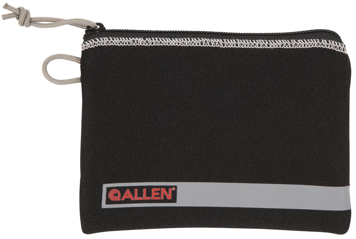 Allen 3626 Pistol Pouch Black Polyester w/Lockable Zippers, ID Label Fleece