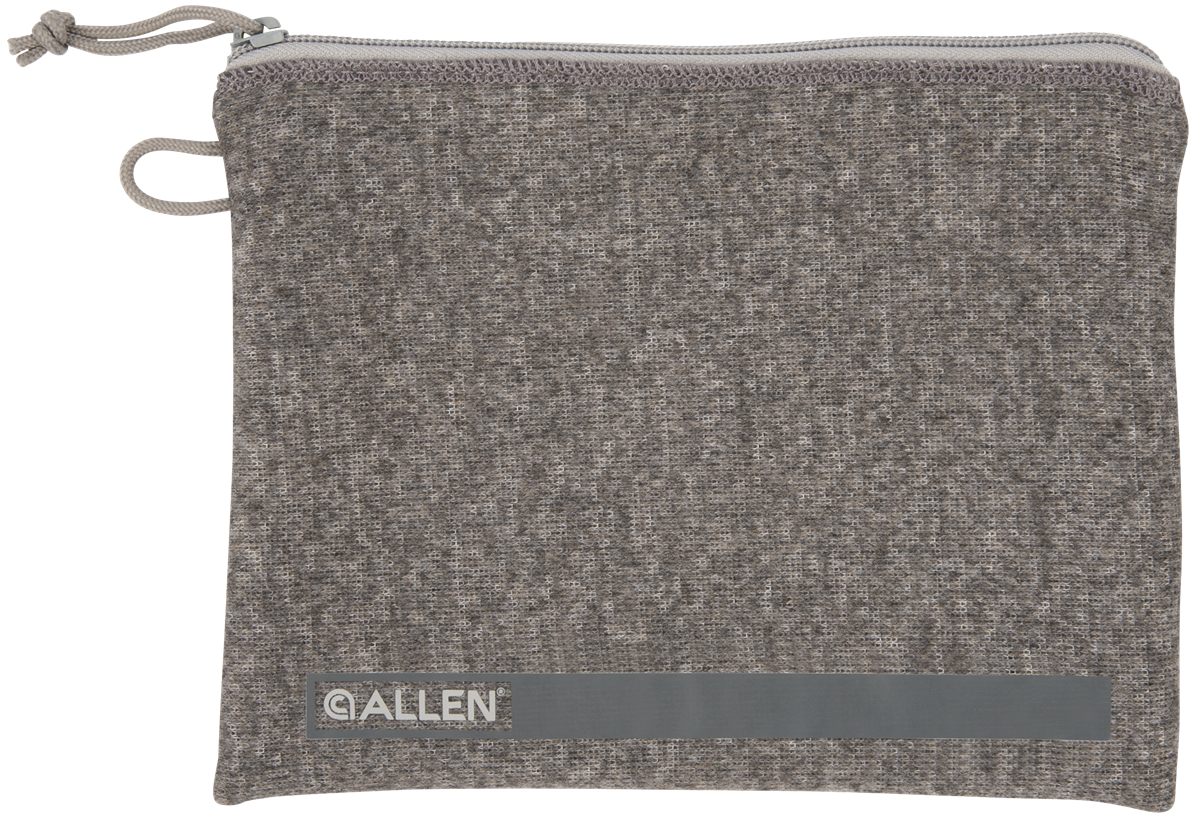 Allen 3627 Pistol Pouch Gray Polyester w/Lockable Zippers, ID Label Fleece