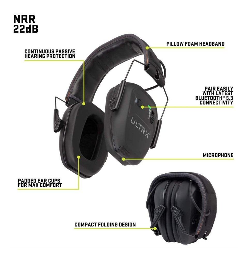 Allen ULTRX Bionic Bluetooth Earmuff 22dB Midnight Grey view 2