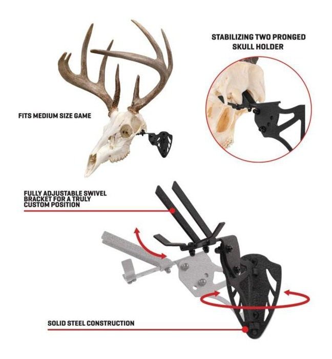 Allen 7254 EZ Mount Trophy Skull Hanger Wall Small/Mid-Size Game Black Stee view 3