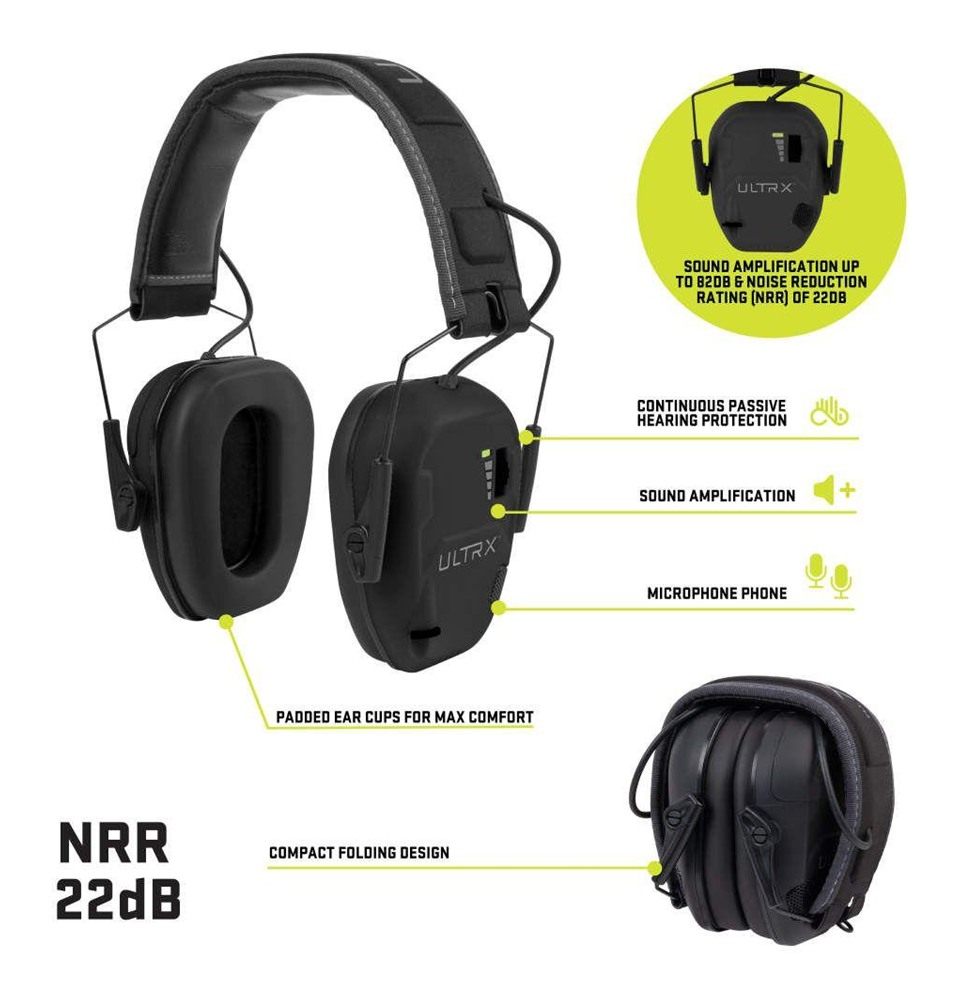Allen ULTRX Bionic Electronic Earmuff 22dB Midnight Grey view 2