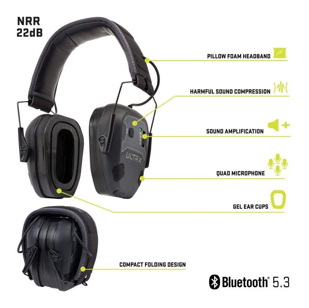 Allen ULTRX Bionic Fuse Bluetooth Electronic Earmuff 22dB Midnight Grey view 2