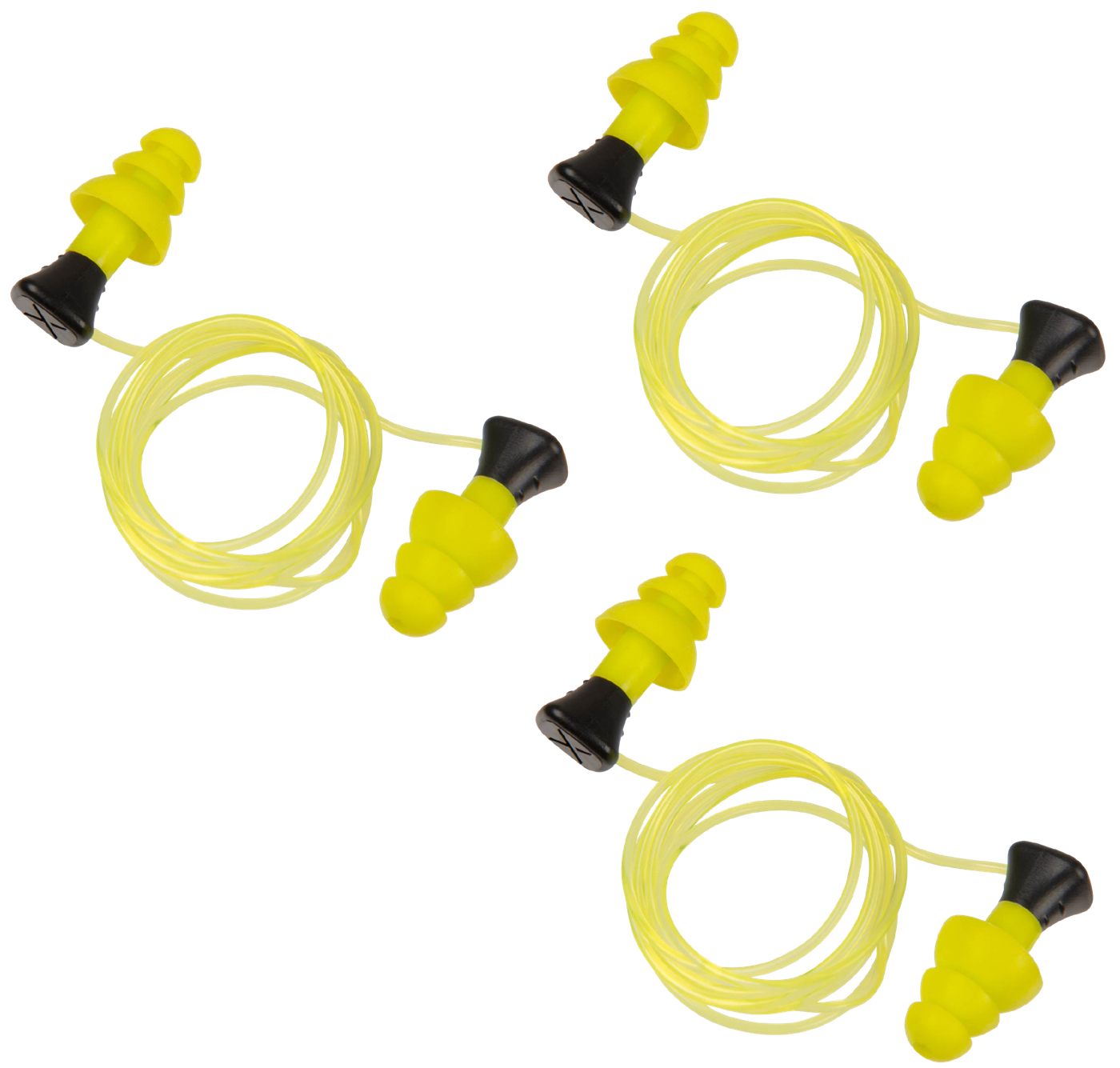 Allen ULTRX Tethered Silicone Passive Ear Plugs 26dB Yellow 3 Pairs
