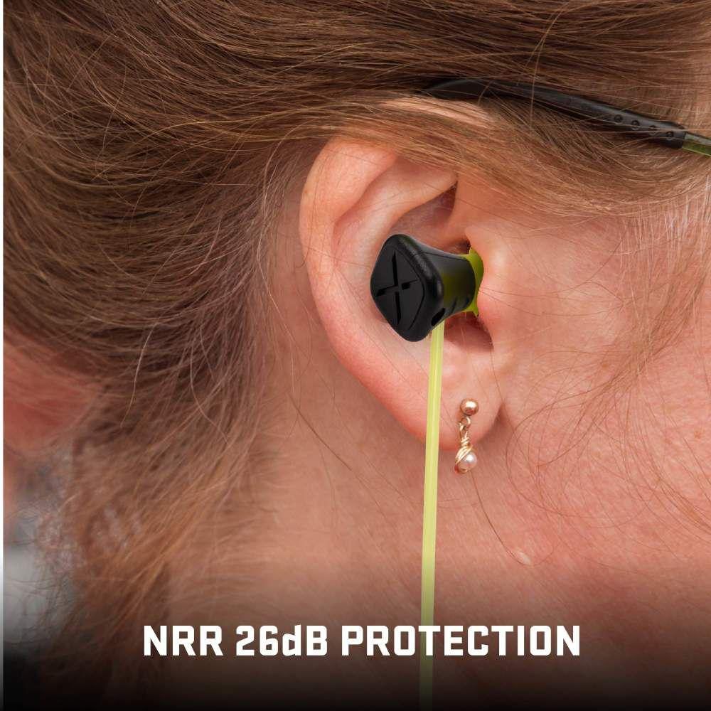 Allen ULTRX Tethered Silicone Passive Ear Plugs 26dB Yellow 3 Pairs view 2