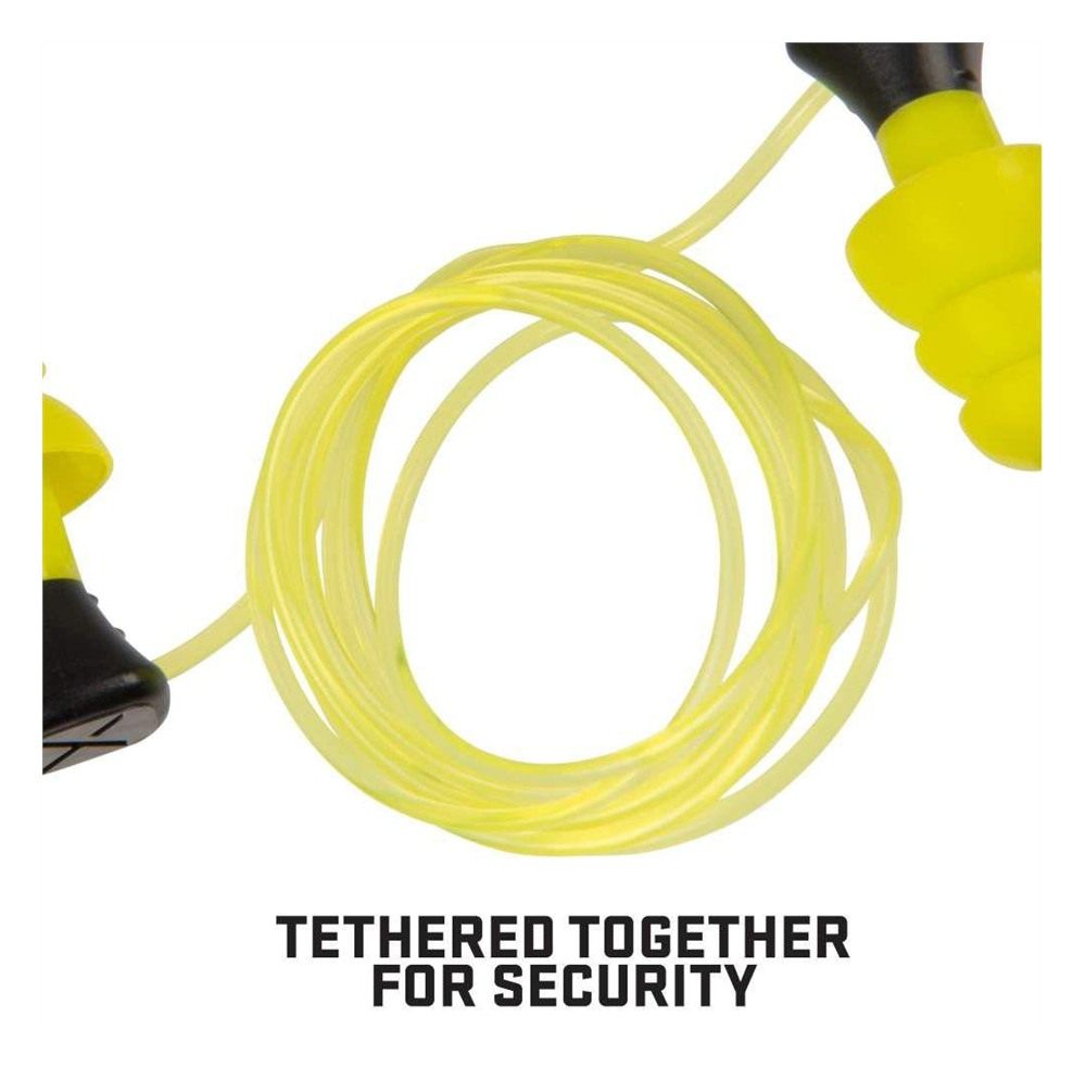 Allen ULTRX Tethered Silicone Passive Ear Plugs 26dB Yellow 3 Pairs view 3