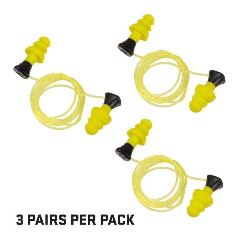 Allen ULTRX Tethered Silicone Passive Ear Plugs 26dB Yellow 3 Pairs view 7