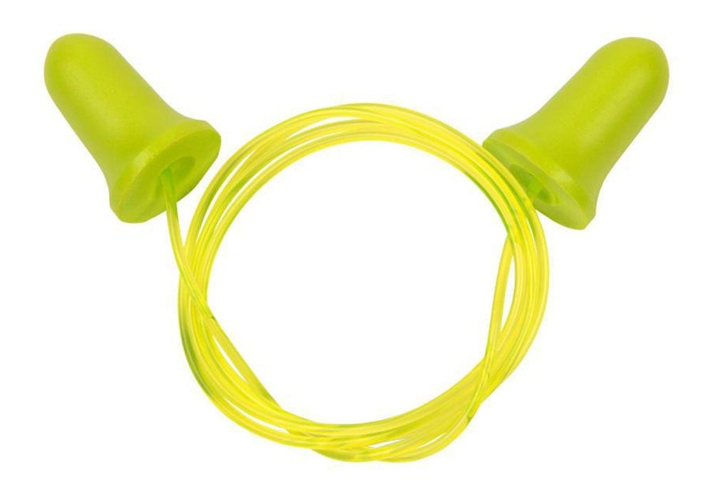 Allen 4119 Tethered Tapered Foam Ear Plugs 32 dB Yellow/Lime Green 5 Pair view 4