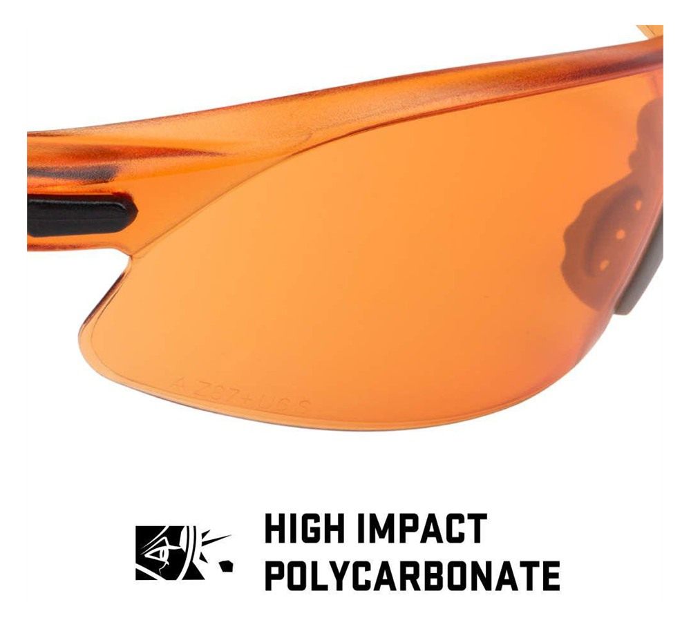 Allen ULTRX Keen Safety Glasses Black with Amber Lenses view 2