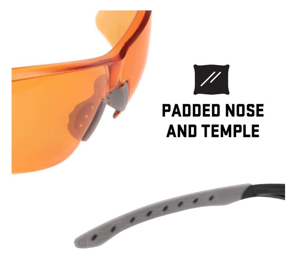 Allen ULTRX Keen Safety Glasses Black with Amber Lenses view 3