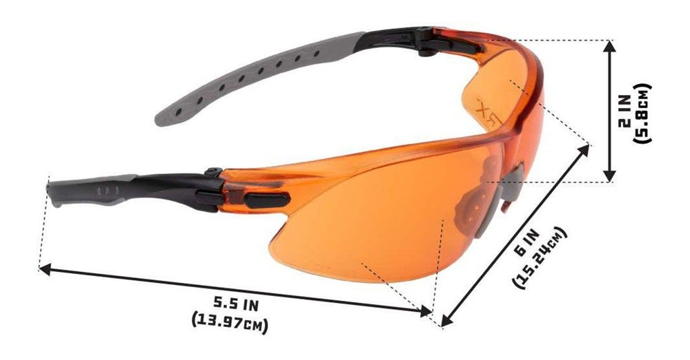Allen ULTRX Keen Safety Glasses Black with Amber Lenses view 6
