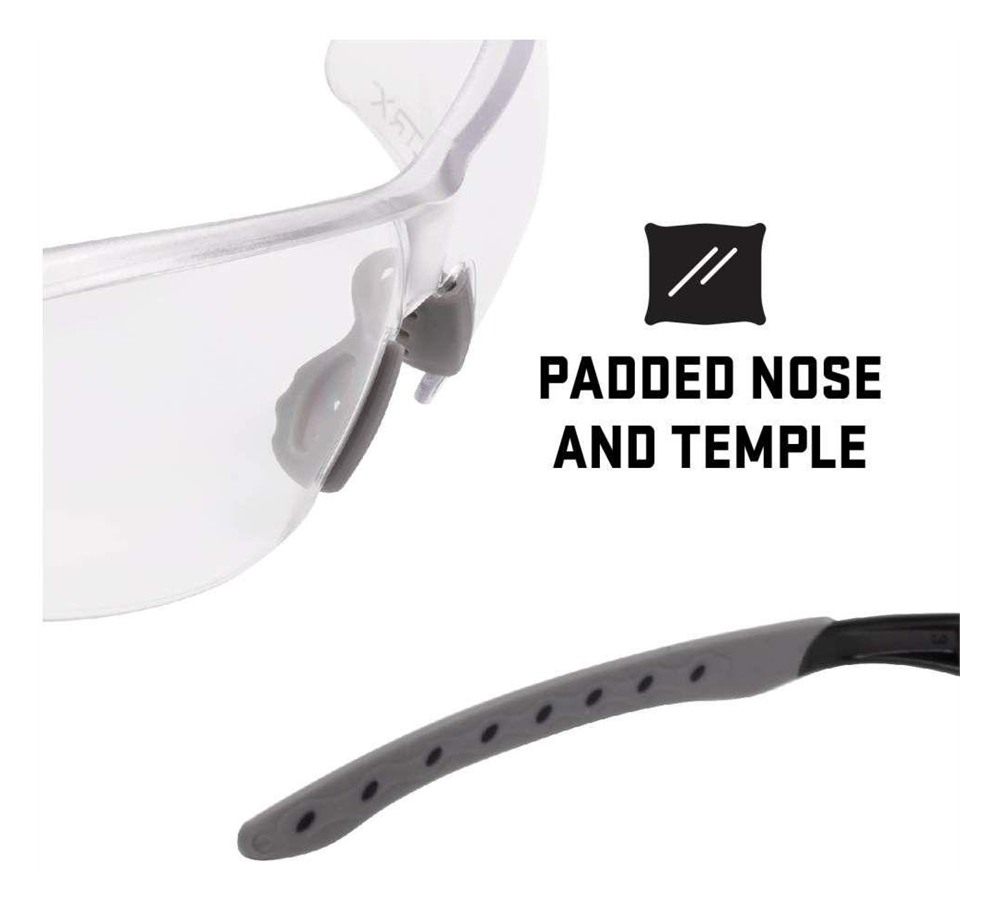 Allen ULTRX Keen Safety Glasses Black with Clear Lenses view 3
