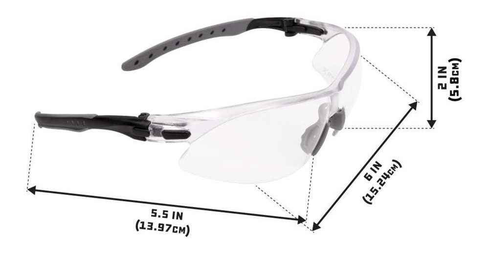 Allen ULTRX Keen Safety Glasses Black with Clear Lenses view 6