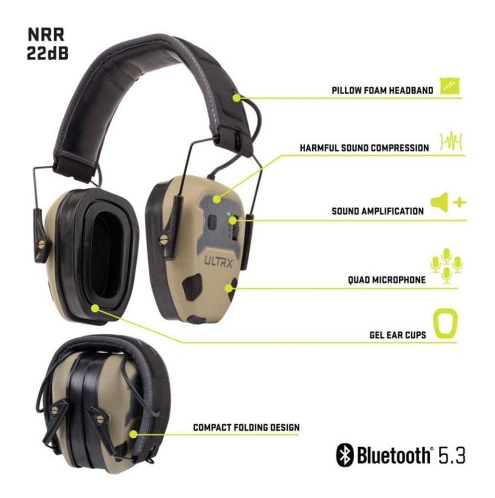 Allen ULTRX Bionic Fuse Electronic Ear Muffs 22dB FDE view 3
