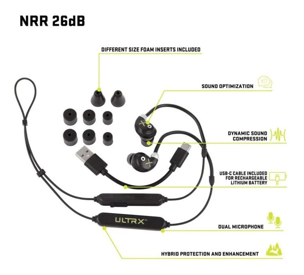 Allen Ultrx Bionic Fuse Bluetooth Around the Neck Electronic Ear Buds 26dB view 2