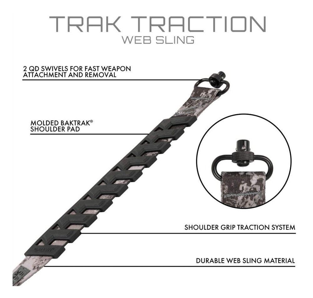 Allen Trak Traction Web Rifle Sling with QD Swivels 36in Veil Tac Grey view 3