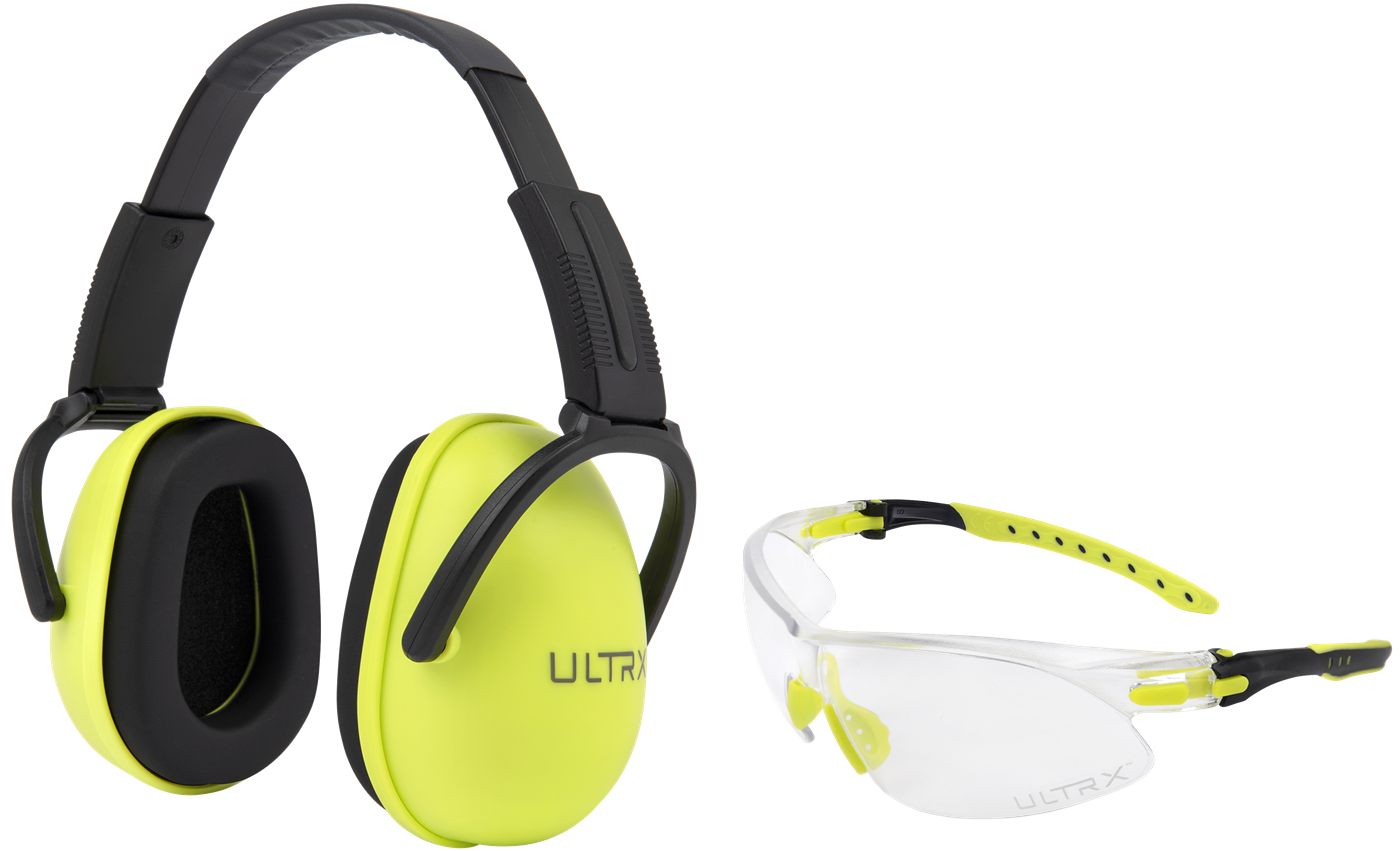 Allen 4176 Sound Blocker Ear Eye Protection Combo 23 dB Lime Green Youth