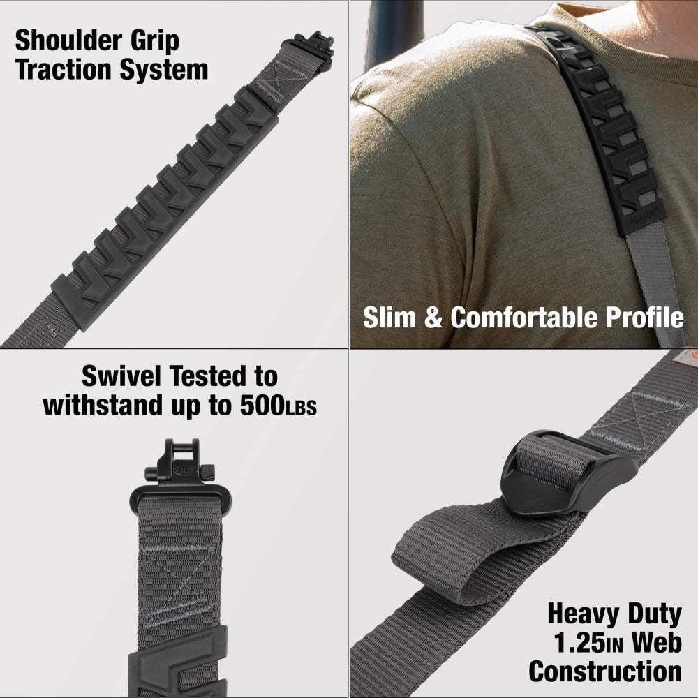 ALLEN RUGER TRAK WEB SLING MOLDED BAKTRAK PAD GREY/BLACK view 2