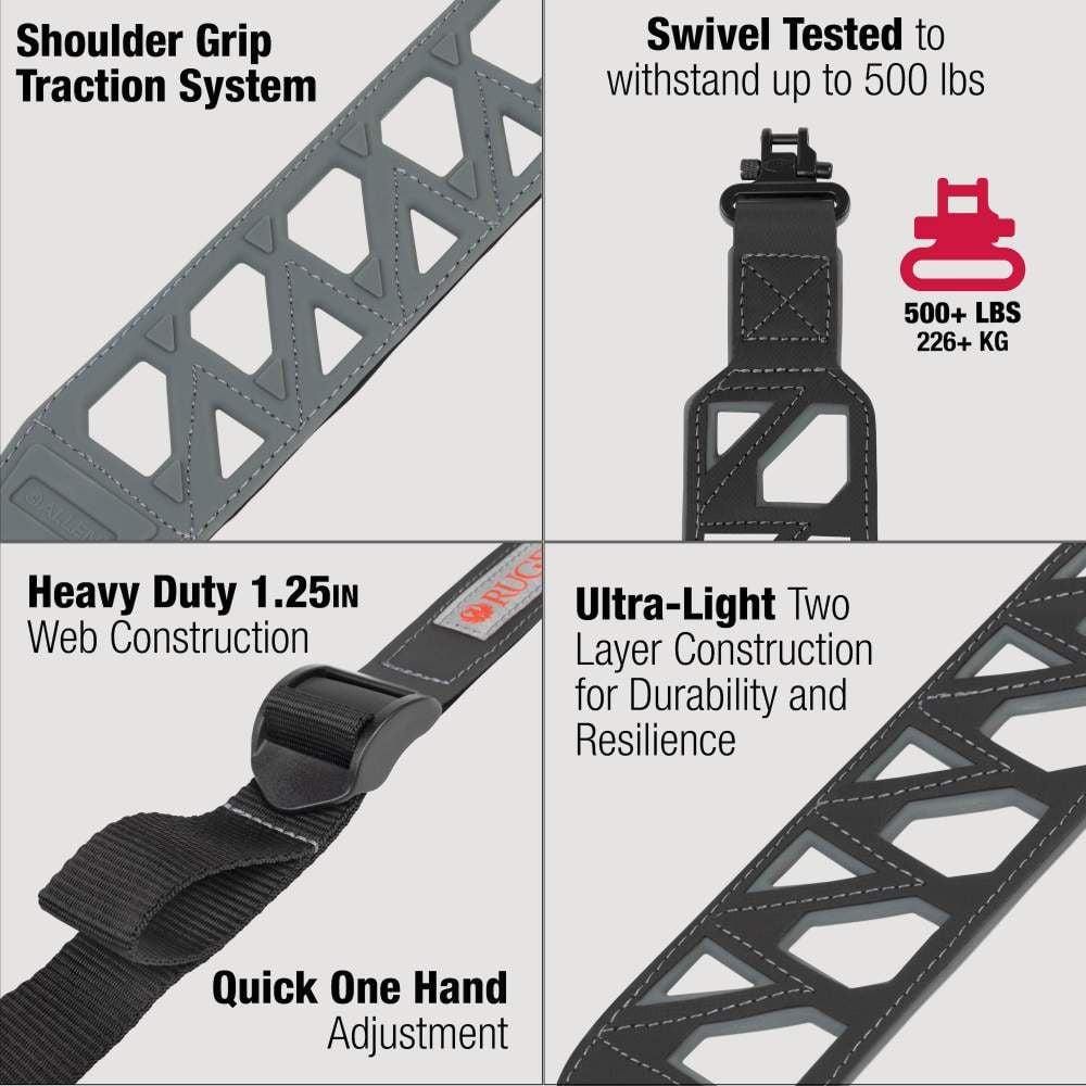 Allen Ruger Vertex Web Rifle Sling with Swivels 38in Black view 2