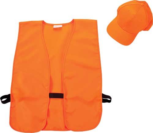Allen Blaze Orange HAT AND Vest Combo (Adjustable CAP ONE Size Fits Most)