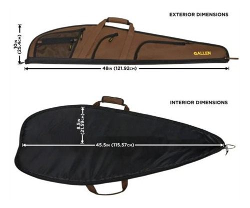Allen 99546 Daytona Rifle Case Scoped 46in Mocha Brown Endura w/Black Trim view 2