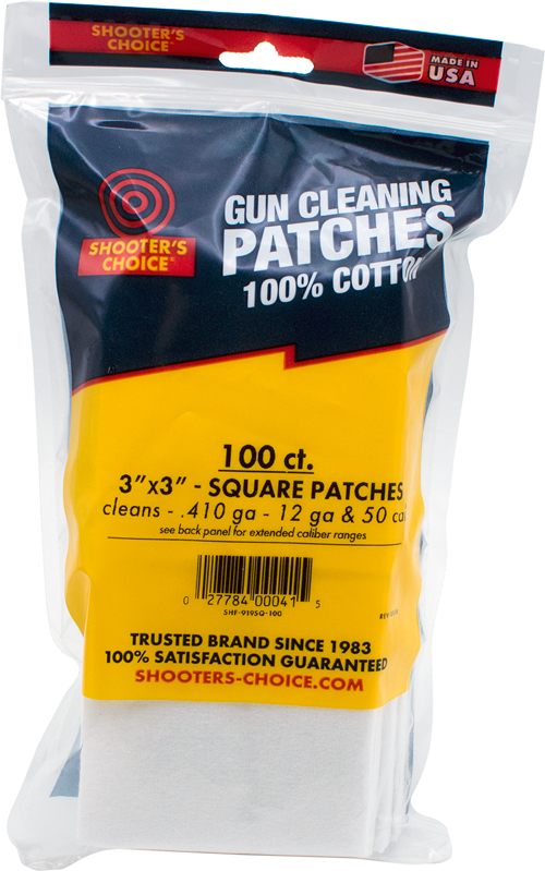 Shooters Choice 3in Square Cleaning Patches 100 Pack
