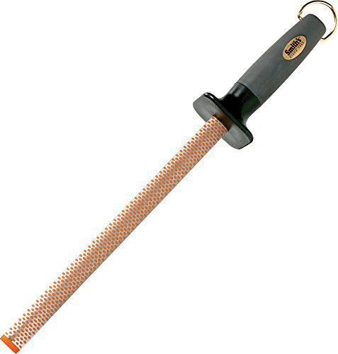 Smith's 3001 10 Oval Diamond Sharpening Steel Rod Grey Design Rubber Grip H view 2