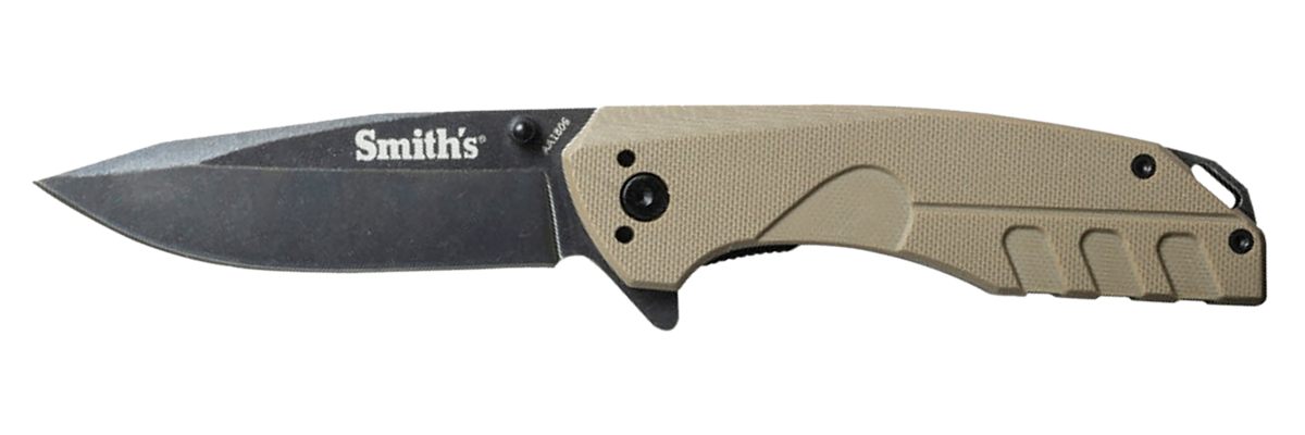 GSM Smiths Products 50995 BattlePlan 3.35in Folding Drop Point Plain Black