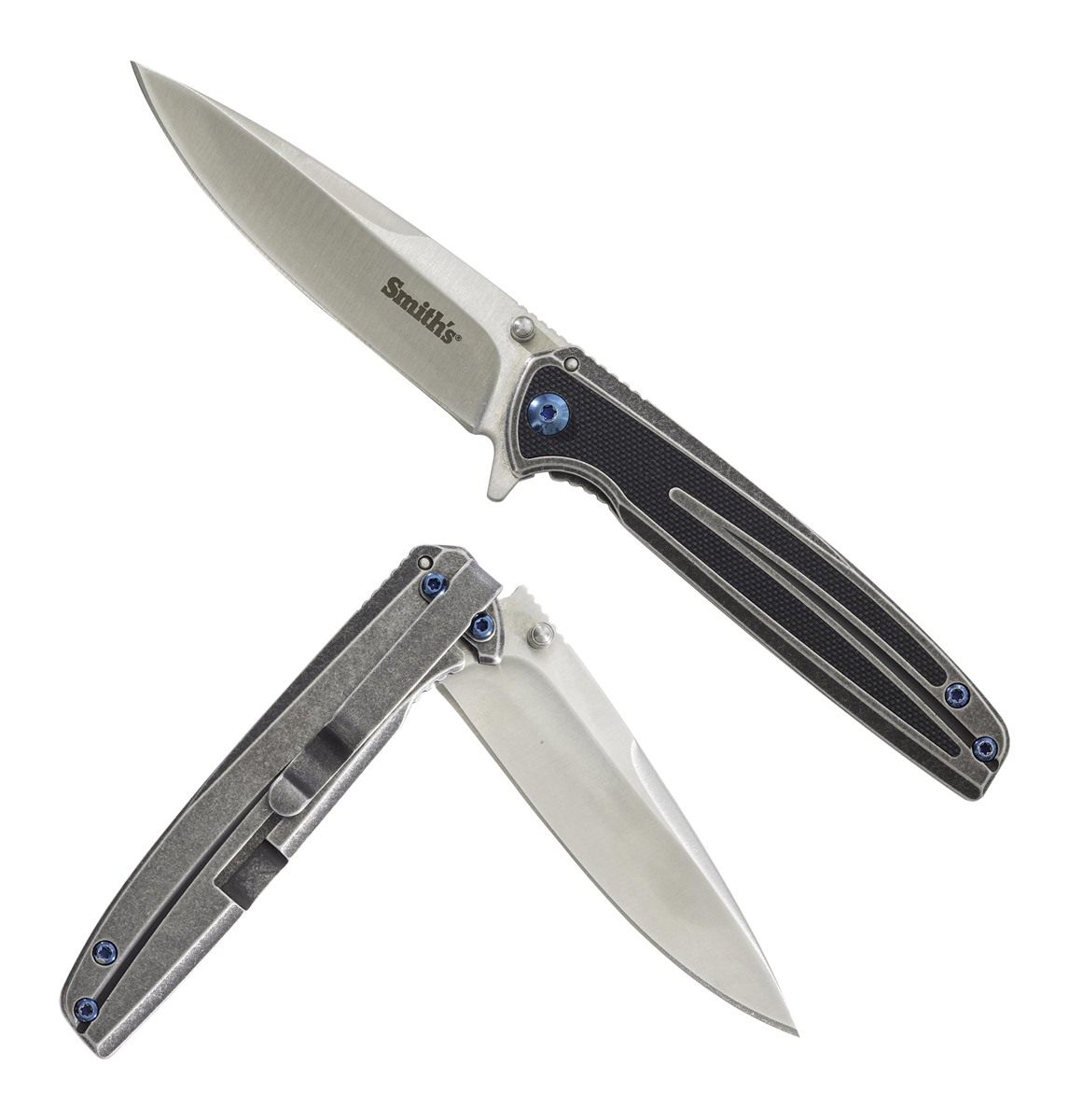Smith's 51275 Infima Pocketknife Black 3.26 Stainless Steel Blade + Handle