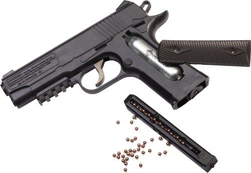 Crosman 40001 1911 Air Pistol CO2 177 20+1 Smooth Bore Barrel, Fixed Front/ view 2