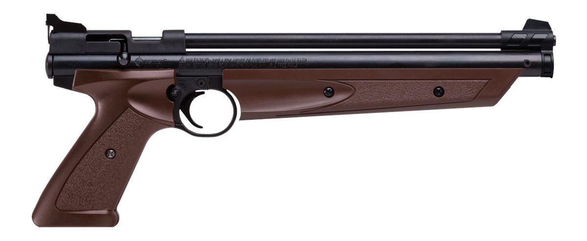 Crosman P1377BR American Classic Pump Pistol 177 1rd Brown Polymer Grips