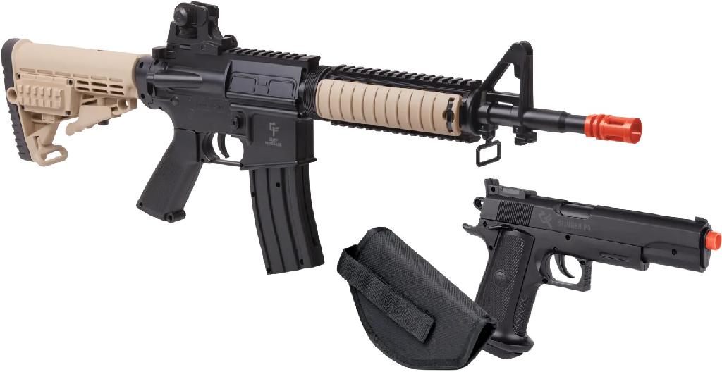 Crosman Gameface Warrior Airsoft Kit (rifle Pistol Combo W/holster Ammo)