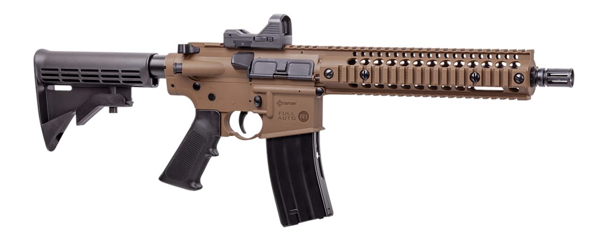 Crosman CFAR1X Full Auto R1 Air Rifle CO2 177 25rd Shot Black Flat Dark Ear