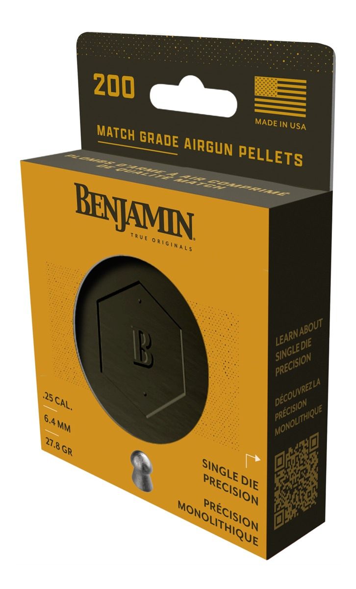 Crosman BD25 Benjamin Single Die .25 cal 27.8gr Domed Pellets 200/ct view 2